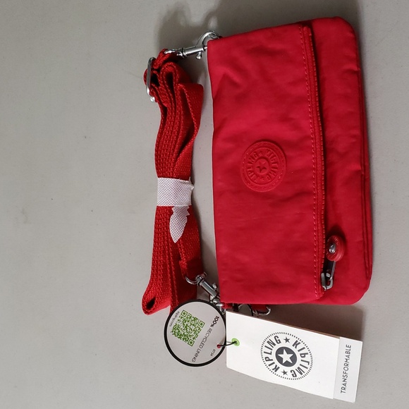 Kipling Red Rouge Lynne crossbody/fanny bag NEW - Picture 1 of 15